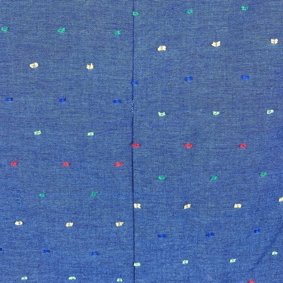 Drew Cotton Blend Blue Blouse With Ruffled Sleeves & Embroidered Dots- Sz Small - Picture 6 of 8